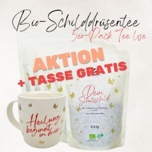 Bio Kräutertee für Schilddrüse & Immunsystem Tee lose - 5er Pack + Teetasse gratis